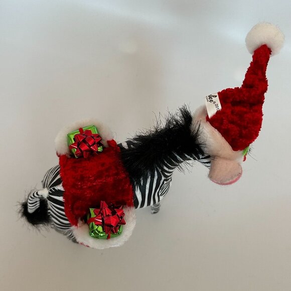 Annalee 2012 Posable 7" Holiday Zebra Carrying Presents with Christmas Hat Gifts - Picture 7 of 10